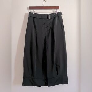 ‘S Max Mara black technical / parachute fabric midi skirt with belt and …